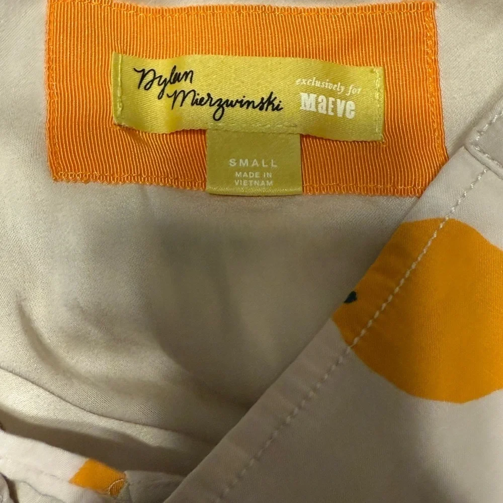 Anthropologie Dylan Mierzwinski Colette Midi Dress with Orange Print - Picture 2 of 3